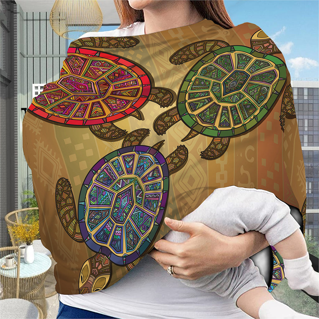 Ethnic Sea Turtles Print Baby Seat Cover
