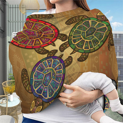 Ethnic Sea Turtles Print Baby Seat Cover