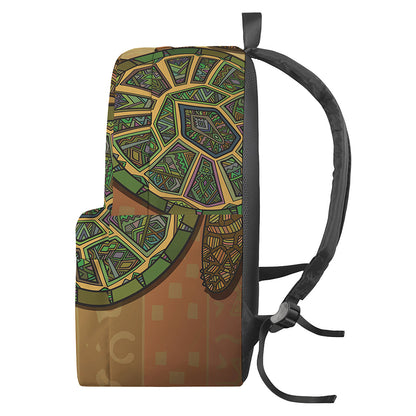 Ethnic Sea Turtles Print Backpack
