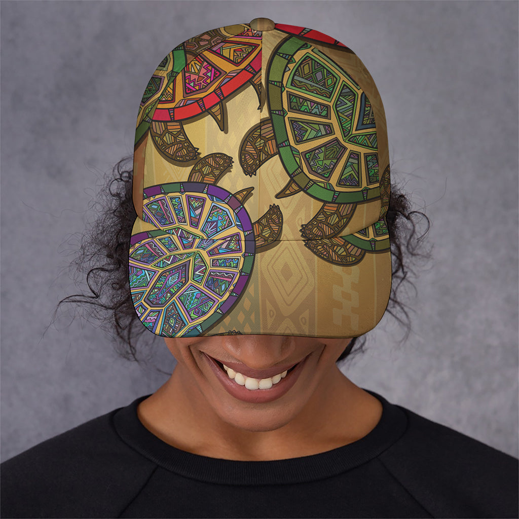 Ethnic Sea Turtles Print Baseball Cap