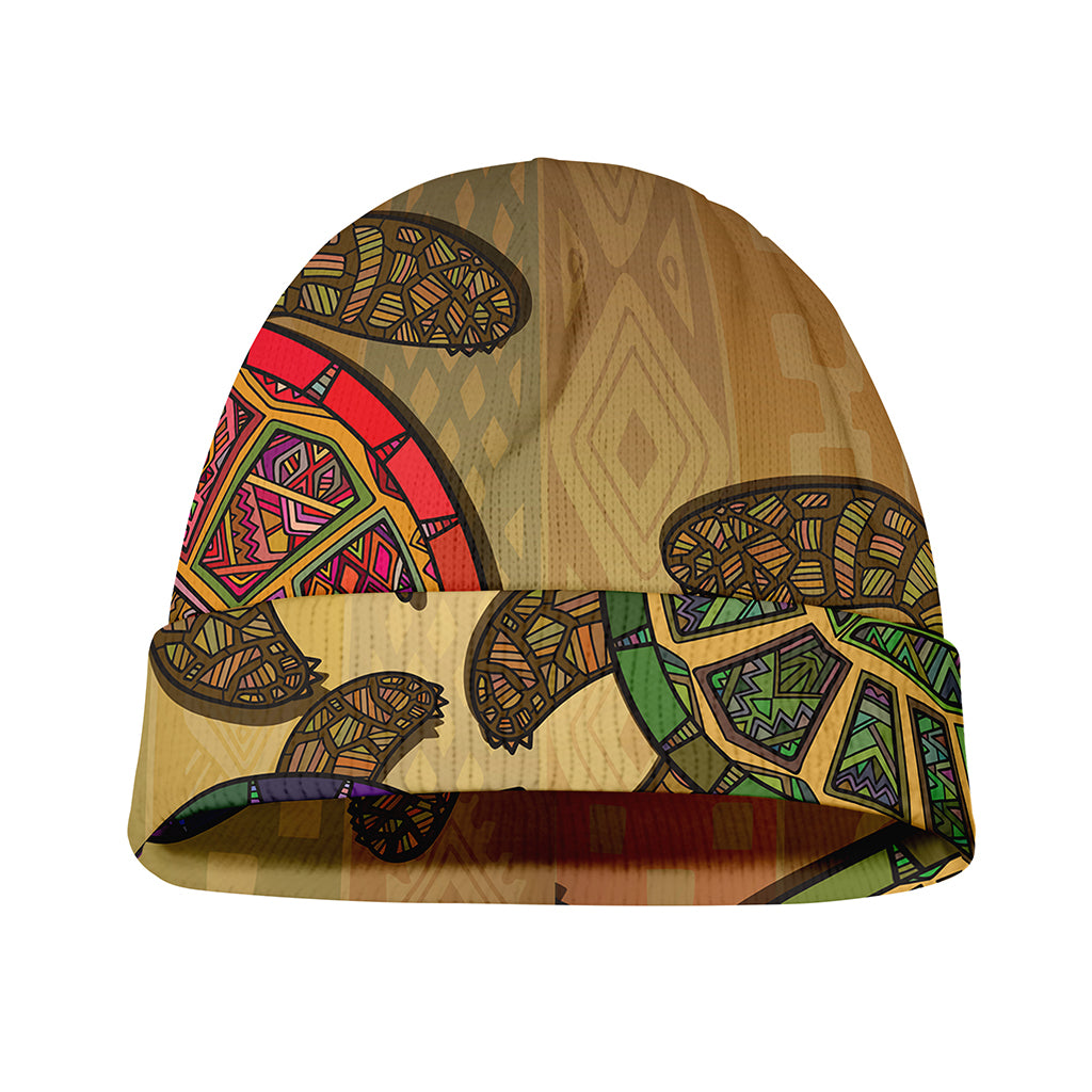 Ethnic Sea Turtles Print Beanie