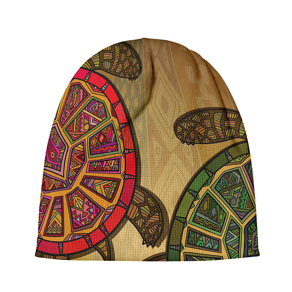 Ethnic Sea Turtles Print Beanie