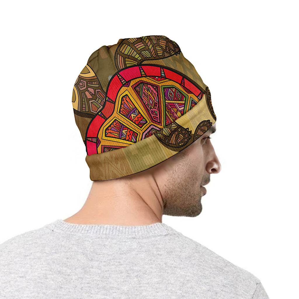 Ethnic Sea Turtles Print Beanie