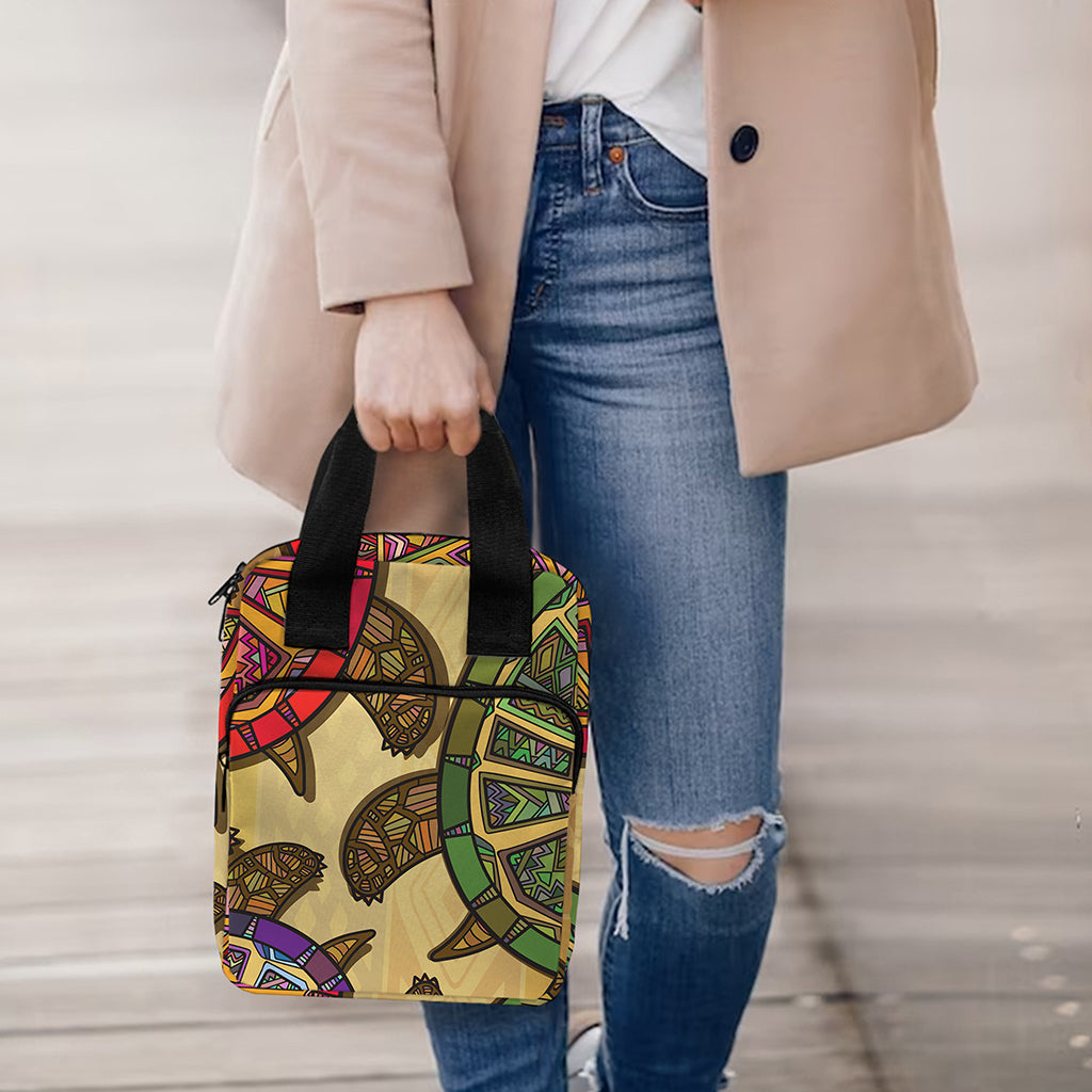 Ethnic Sea Turtles Print Bible Tote Bag