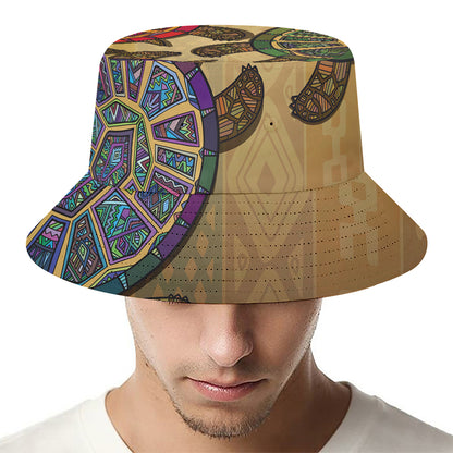 Ethnic Sea Turtles Print Bucket Hat