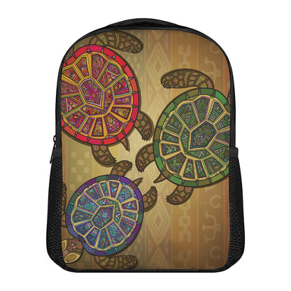 Ethnic Sea Turtles Print Casual Backpack