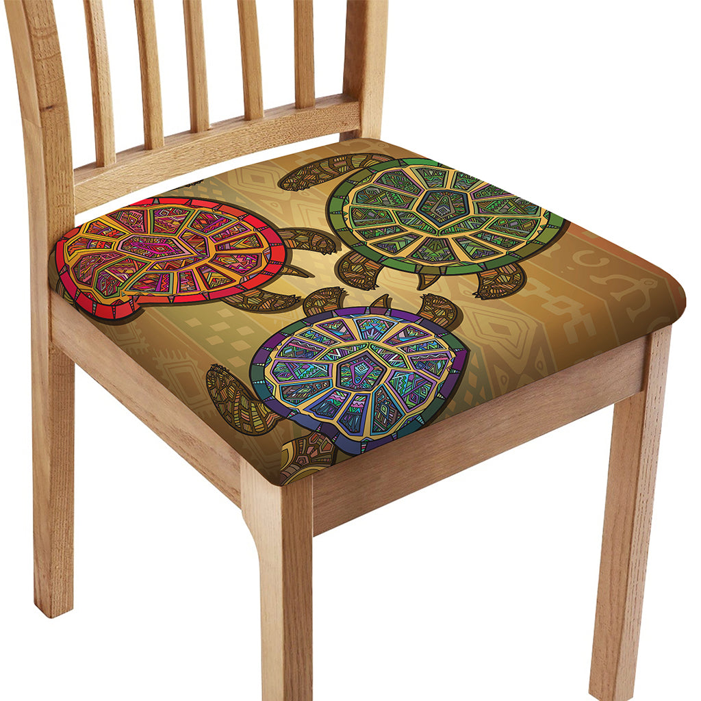 Ethnic Sea Turtles Print Chair Cushion Cover