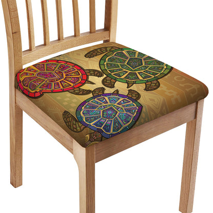 Ethnic Sea Turtles Print Chair Cushion Cover