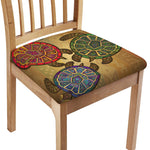Ethnic Sea Turtles Print Chair Cushion Cover