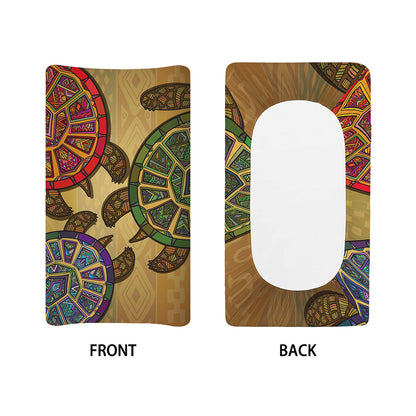Ethnic Sea Turtles Print Changing Pad Cover