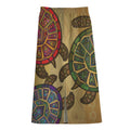 Ethnic Sea Turtles Print Cotton Front Slit Maxi Skirt