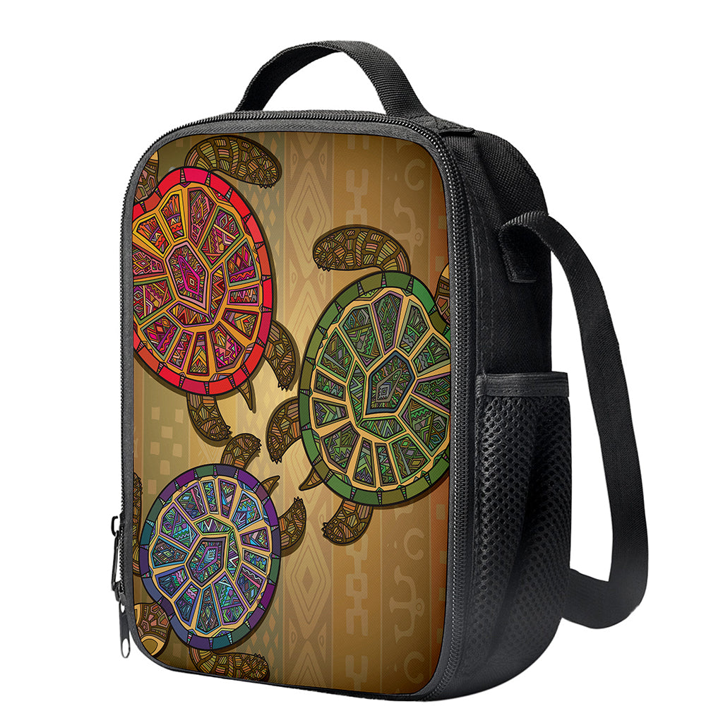 Ethnic Sea Turtles Print Crossbody Lunch Bag