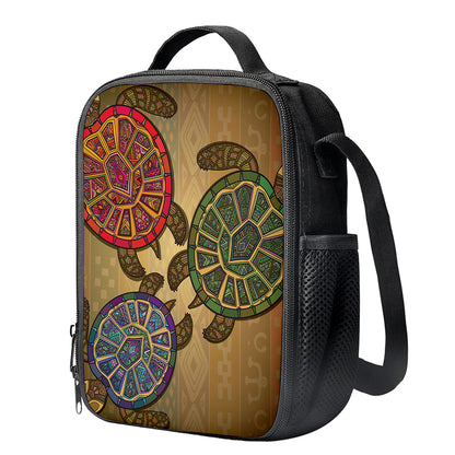 Ethnic Sea Turtles Print Crossbody Lunch Bag