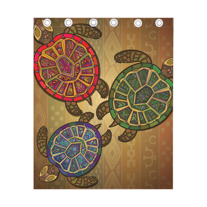 Ethnic Sea Turtles Print Curtain