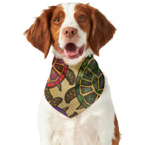 Ethnic Sea Turtles Print Dog Bandana