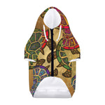 Ethnic Sea Turtles Print Dog Zip Up Hoodie