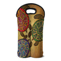 Ethnic Sea Turtles Print Double Neoprene Wine Tote