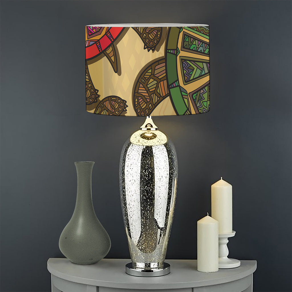 Ethnic Sea Turtles Print Drum Lamp Shade