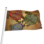 Ethnic Sea Turtles Print Flag