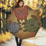 Ethnic Sea Turtles Print Foldable Umbrella