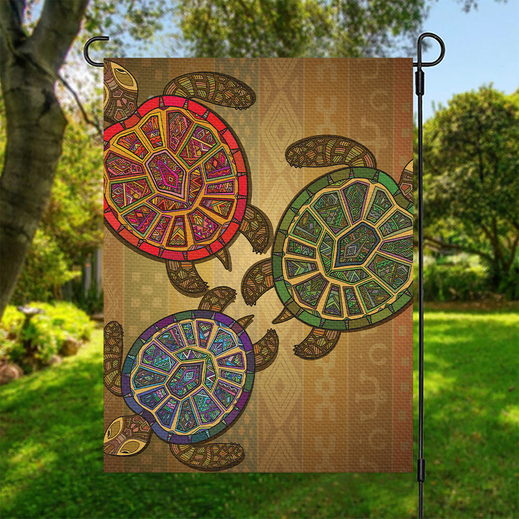 Ethnic Sea Turtles Print Garden Flag