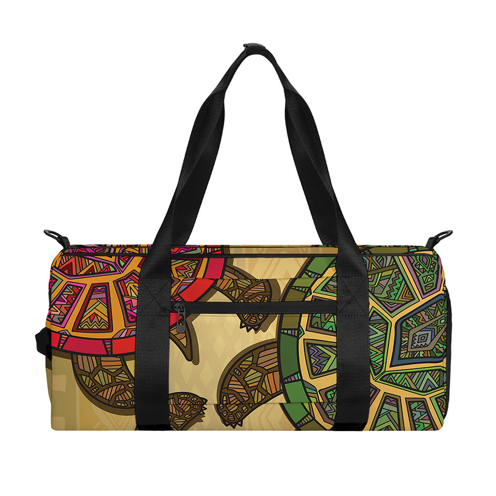 Ethnic Sea Turtles Print Gym Bag