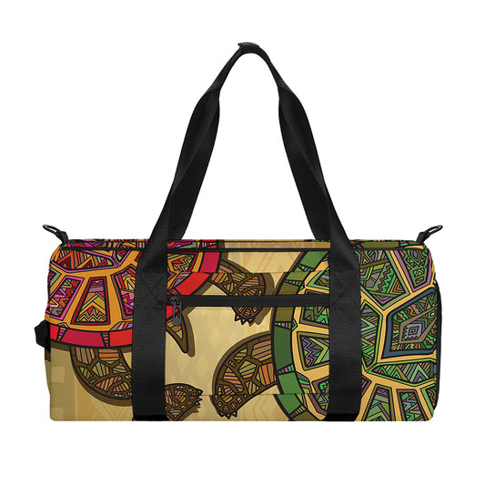 Ethnic Sea Turtles Print Gym Bag
