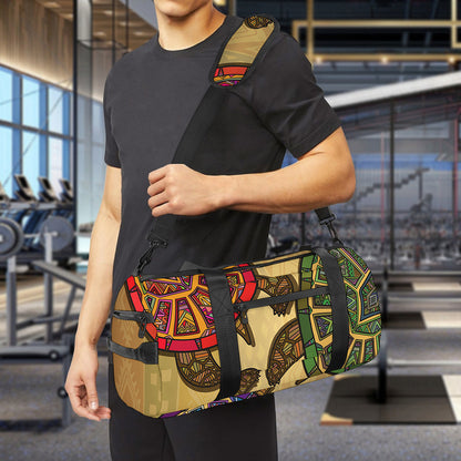 Ethnic Sea Turtles Print Gym Bag