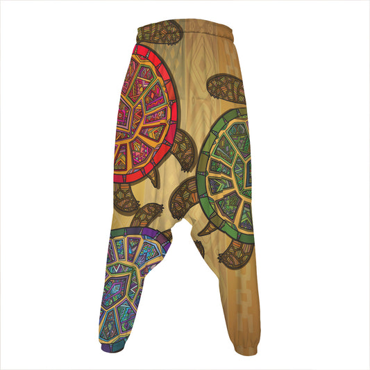 Ethnic Sea Turtles Print Hammer Pants