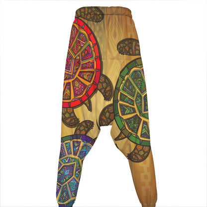 Ethnic Sea Turtles Print Hammer Pants