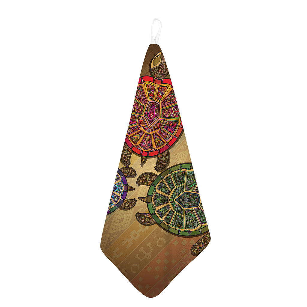 Ethnic Sea Turtles Print Hand Towel