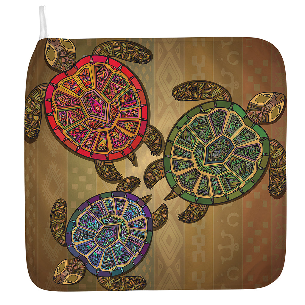 Ethnic Sea Turtles Print Hand Towel