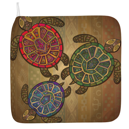Ethnic Sea Turtles Print Hand Towel
