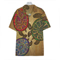 Ethnic Sea Turtles Print Hawaiian Shirt