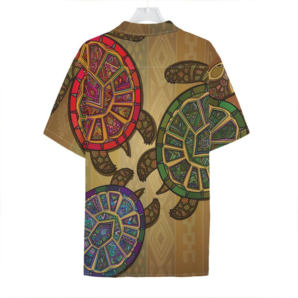 Ethnic Sea Turtles Print Hawaiian Shirt
