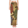 Ethnic Sea Turtles Print High Slit Maxi Skirt