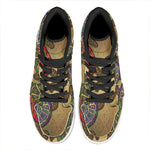 Ethnic Sea Turtles Print High Top Leather Sneakers