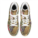 Ethnic Sea Turtles Print High Top Leather Sneakers