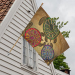 Ethnic Sea Turtles Print House Flag