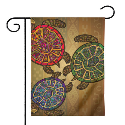 Ethnic Sea Turtles Print House Flag