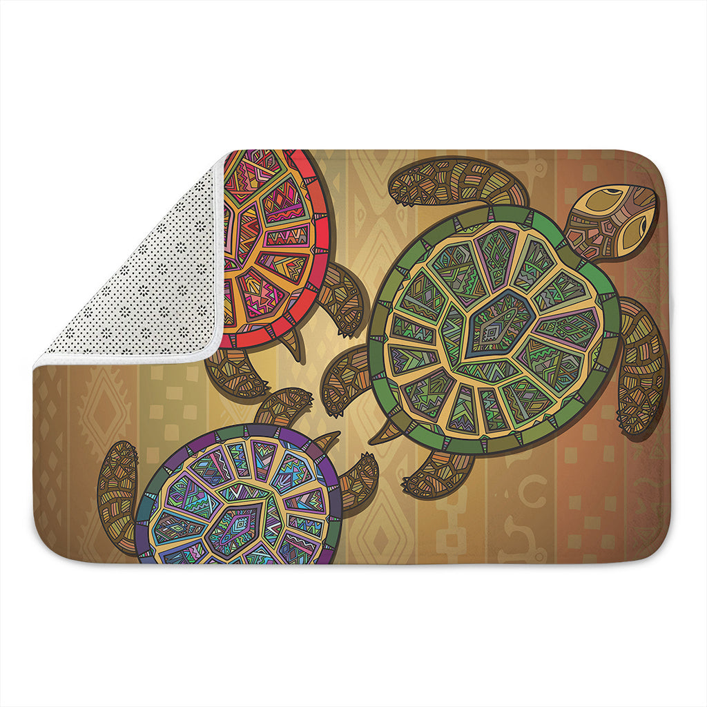 Ethnic Sea Turtles Print Indoor Door Mat