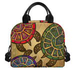 Ethnic Sea Turtles Print Insulated Lunch Bag
