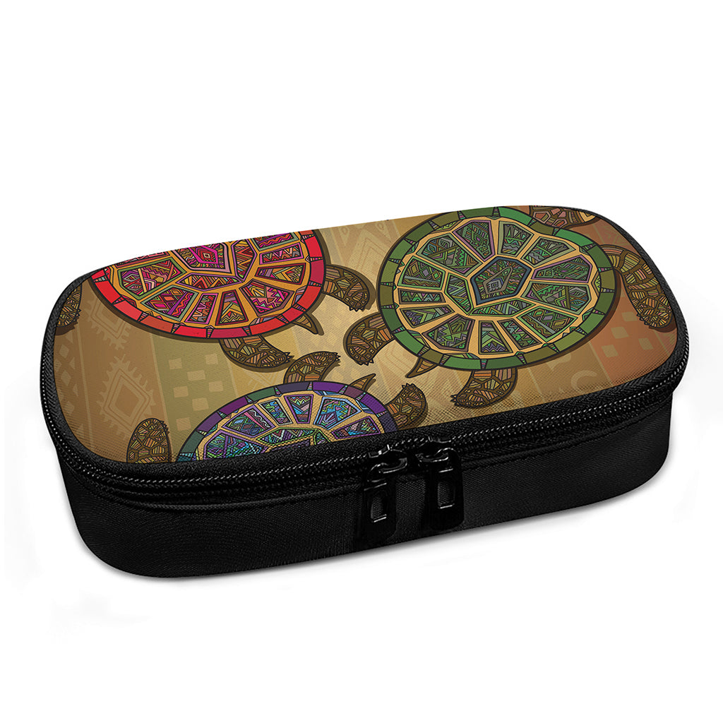 Ethnic Sea Turtles Print Insulin Cooler Travel Case