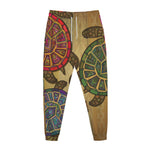 Ethnic Sea Turtles Print Jogger Pants