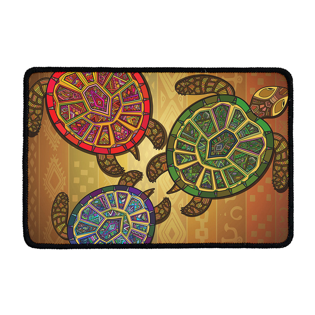 Ethnic Sea Turtles Print Kitchen Mat
