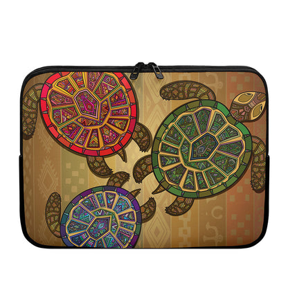 Ethnic Sea Turtles Print Laptop Sleeve