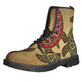 Ethnic Sea Turtles Print Lace-Up Boots