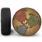 Ethnic Sea Turtles Print Leather Spare Tire Cover