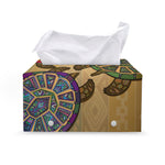 Ethnic Sea Turtles Print Leather Tissue Box Cover