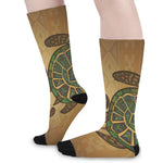 Ethnic Sea Turtles Print Long Socks